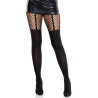 Leg Avenue - Collants Effet Porte-Jarretelles Avec Détail Dentelle Noir